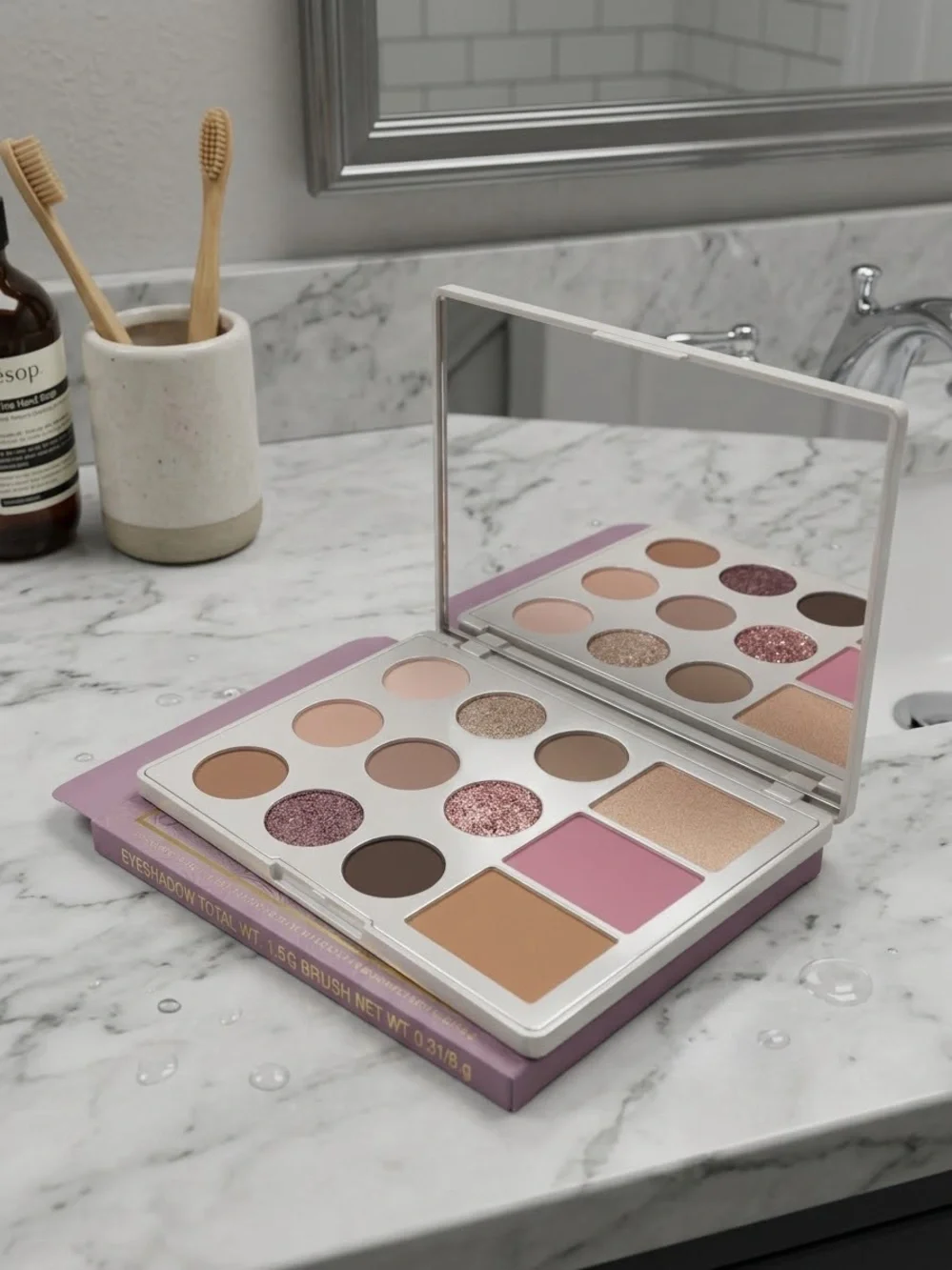 Laura Geller Neutral & Pink Eyeshadow Palette with Shimmers